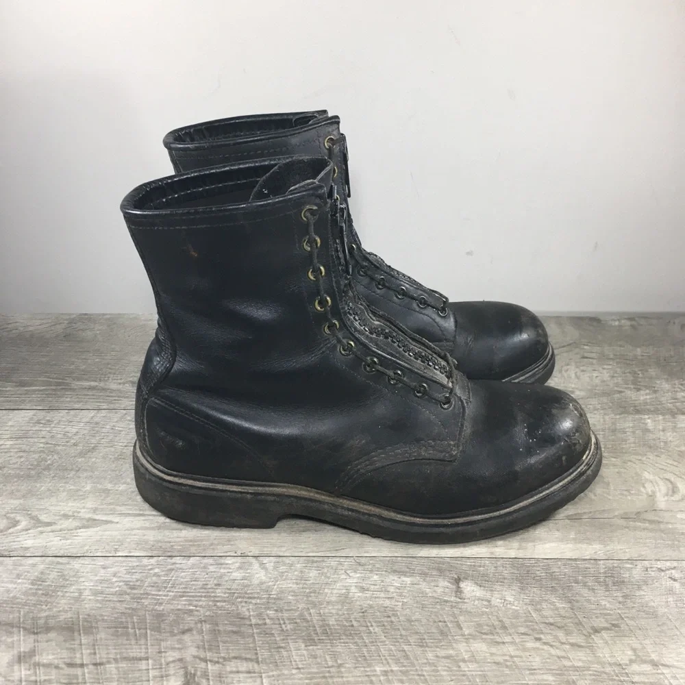 Red Wing 4473 Firefighter Fire Zip Up Logger SuperSole Boots Steel Toe Size 9.5